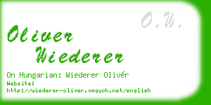 oliver wiederer business card